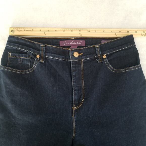 Gloria Vanderbilt Amanda Jeans, Size 12 Missy, Average Dark Blue - Picture 8 of 12
